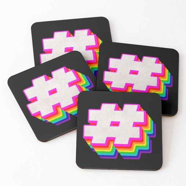 Item preview, Hashtag sign (#) colorful 3d rainbow typography designed and sold by BeeMeCreative.