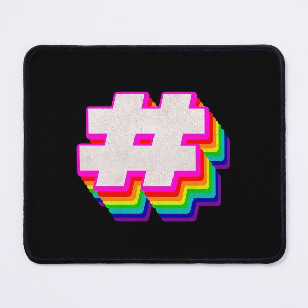 Item preview, Hashtag sign (#) colorful 3d rainbow typography designed and sold by BeeMeCreative.