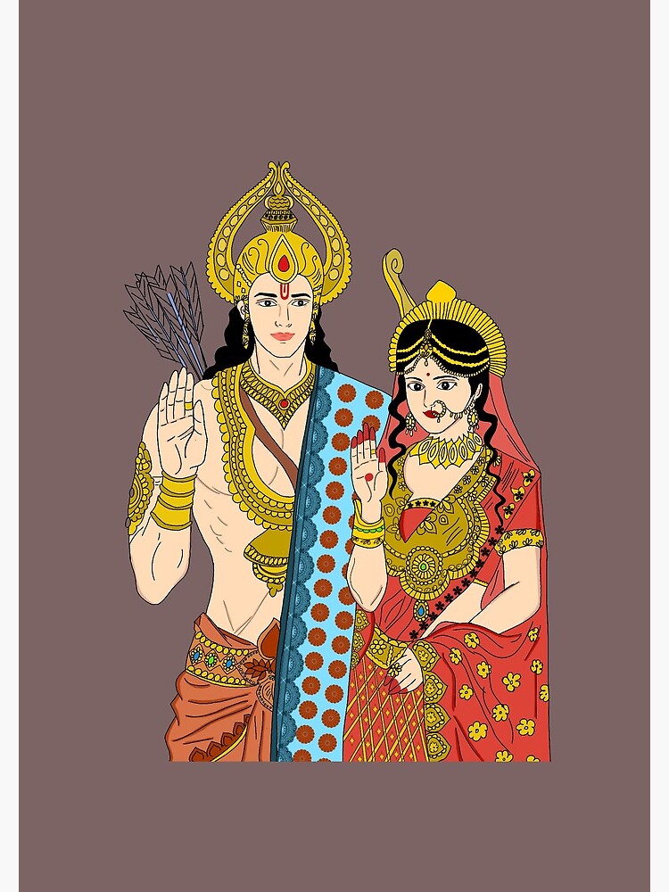 Lord Rama and Sita | Art by Yashnashree, 9, Bangalore