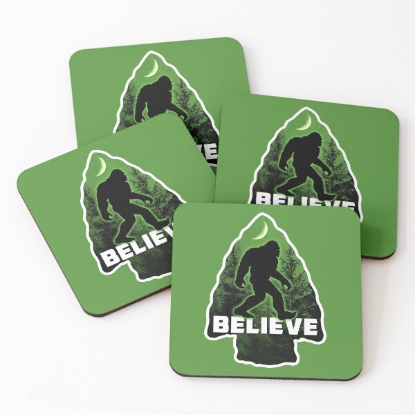 Item preview, Bigfoot Arrowhead Believe Green designed and sold by StickerSector.