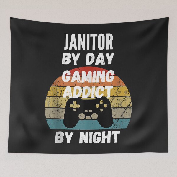 Item preview, Janitor By Day, Gaming Addict By Night designed and sold by Siosaia88.