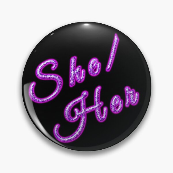 Item preview, Pronoun Glownouns- Purple She/Her designed and sold by FalcoSkyWolf.
