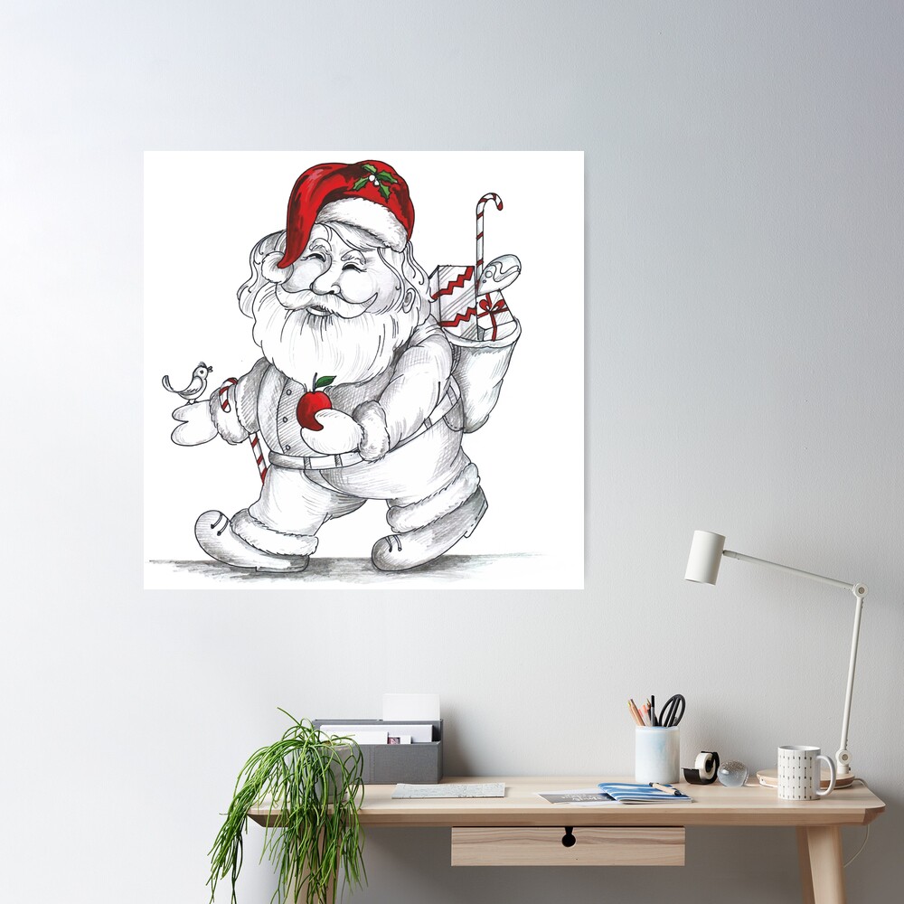 Santa Claus Christmas Card Watercolor Hand Stock Illustration 765774373 |  Shutterstock