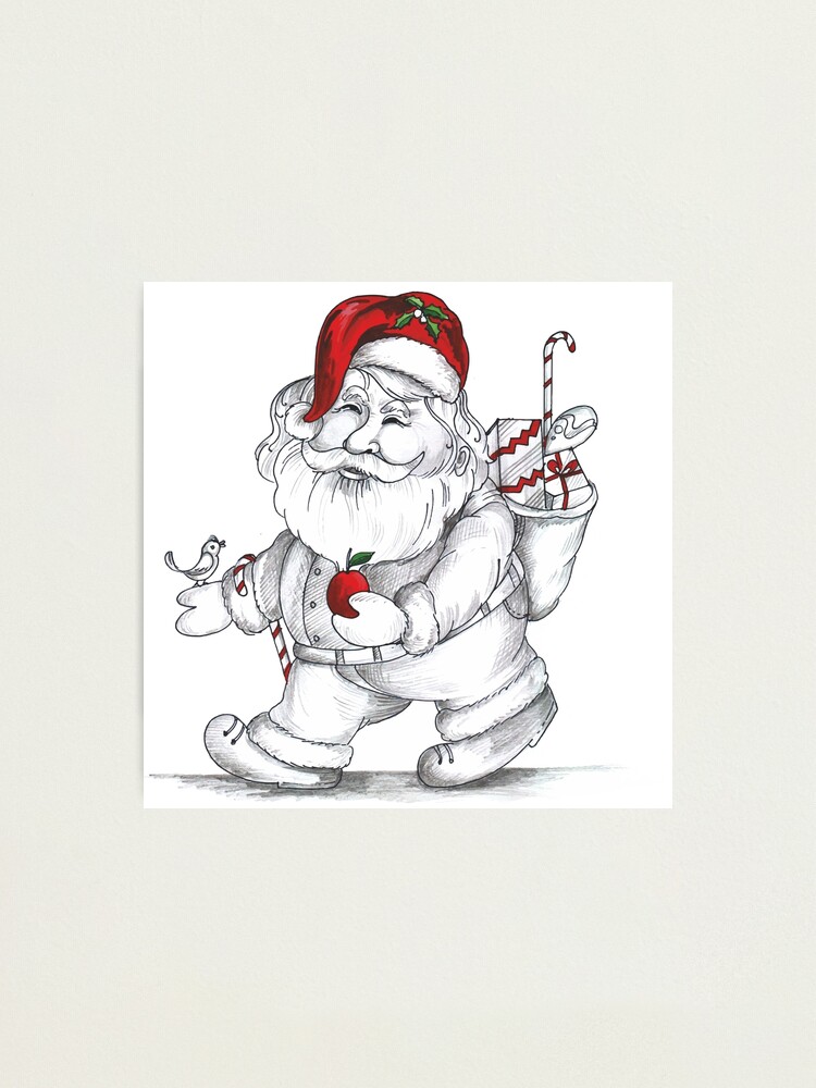 Santa Claus Drawing Sketch, santa claus, white, pencil png | PNGEgg