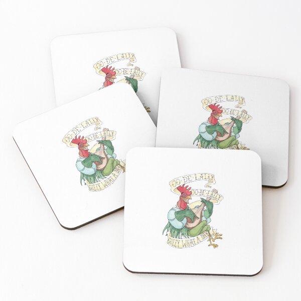 Item preview, Alan-A-Dale Rooster  OO-De-Lally Golly What A Day Tattoo Watercolor Painting Robin Hood designed and sold by EarlEFaunce.