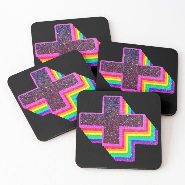 Item preview, Addition sign (+) colorful 3d rainbow typography designed and sold by BeeMeCreative.