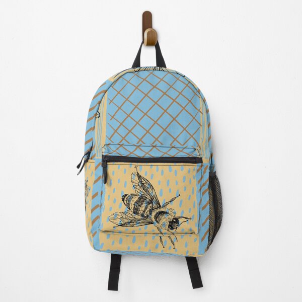 Item preview, Bee and flower pattern white black blue light brown, yellow designed and sold by Soul-Walker.