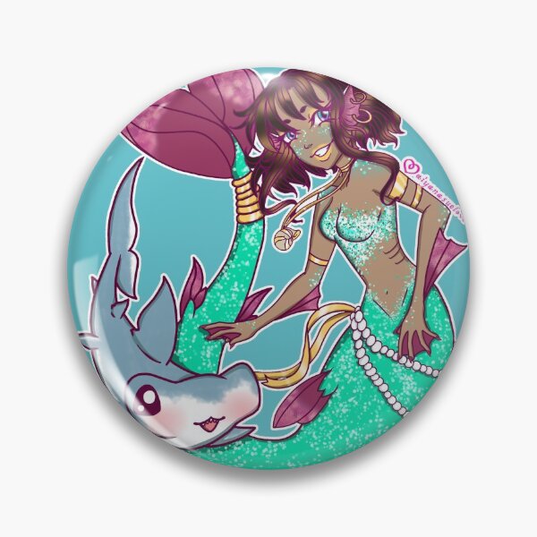 Item preview, Mermaid and their pet shark! designed and sold by EternalBlossom1.