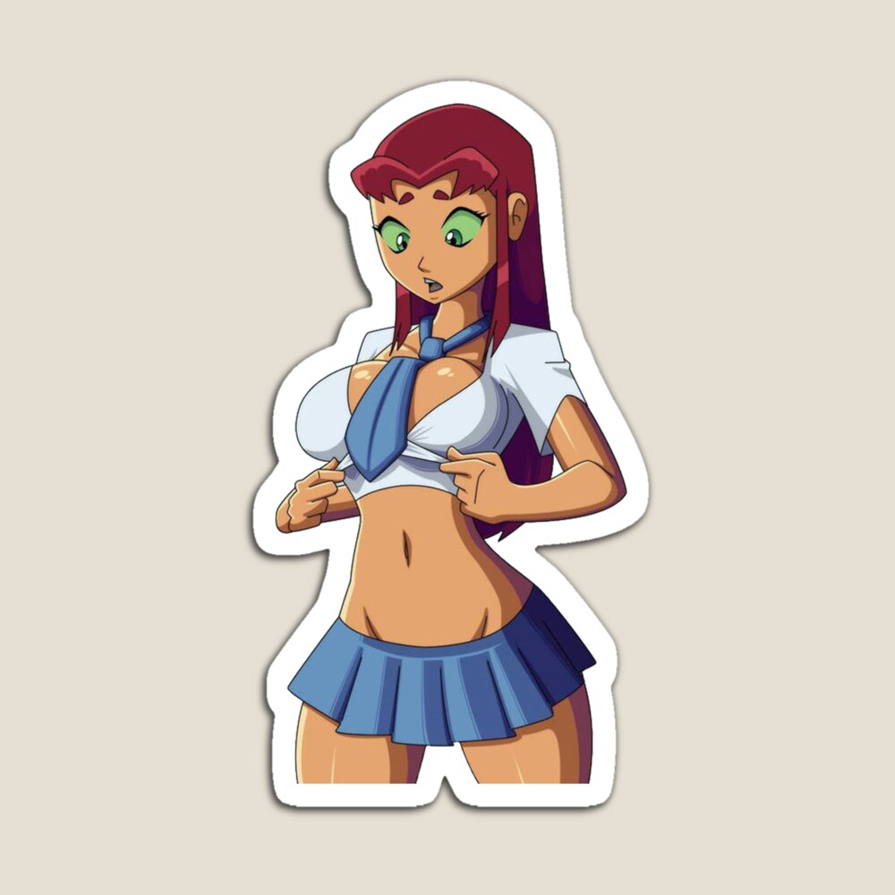 Starfire Schoolgirl Ecchi #002 Glossy Sticker | Magnet