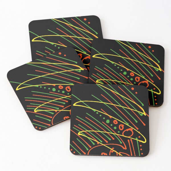 Item preview, Funky Festive Zig Zag Abstract Art Pattern on Black v2 designed and sold by that5280lady.