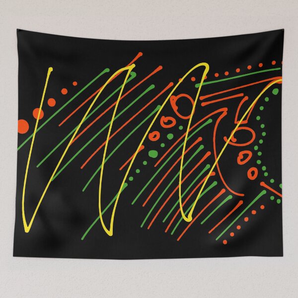 Item preview, Funky Festive Zig Zag Abstract Art Pattern on Black v2 designed and sold by that5280lady.
