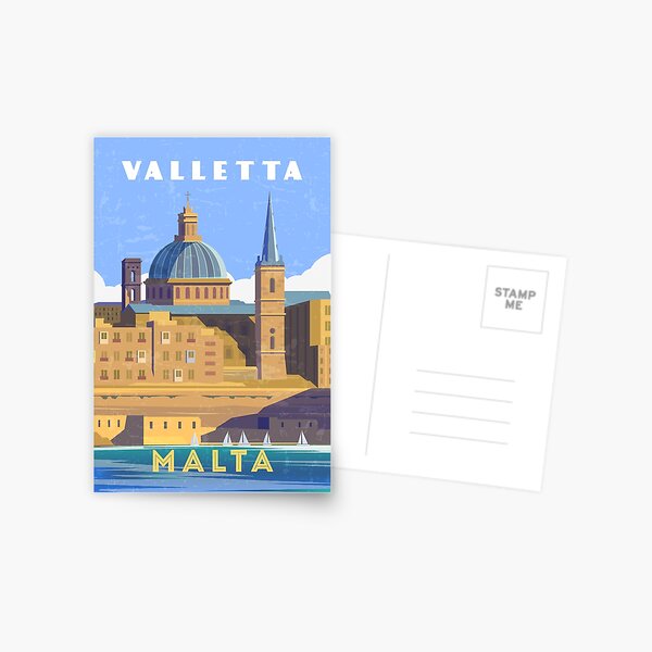 Item preview, Valletta, Malta - Retro travel minimalist poster designed and sold by GreekTavern1979.
