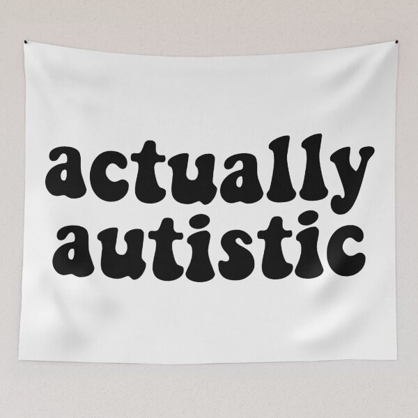 Item preview, Actually Autistic Retro Font Black Autism Awareness designed and sold by cashewdays.