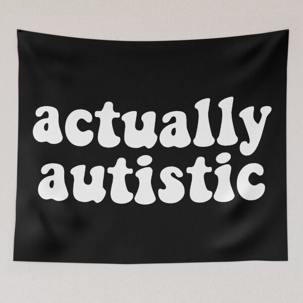 Item preview, Actually Autistic Retro Font White Autism Awareness designed and sold by cashewdays.