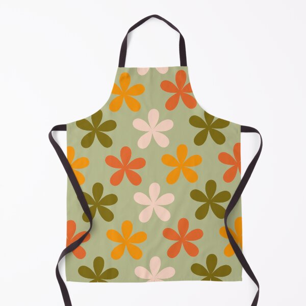 Item preview, TANGERINE AND SWAMP GREEN FLOWER PATTERN designed and sold by Loona7.