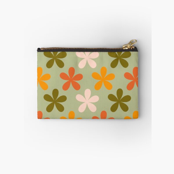 Item preview, TANGERINE AND SWAMP GREEN FLOWER PATTERN designed and sold by Loona7.