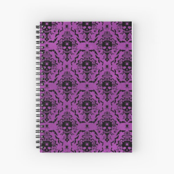 Gothic Damask Pattern (Spider Mind Purple) Spiral Notebook