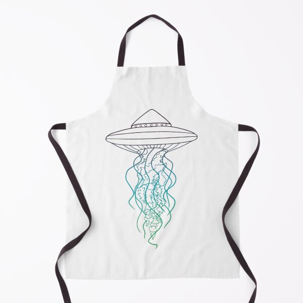Item preview, UFO Jellyfish Line Drawing Black Blue Green Fade Gradient designed and sold by Ciara Shortall.