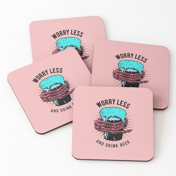 Item preview, Worry less and drink beer designed and sold by BeeMeCreative.