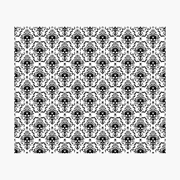Gothic Damask Pattern (Spider Mind White) Photographic Print