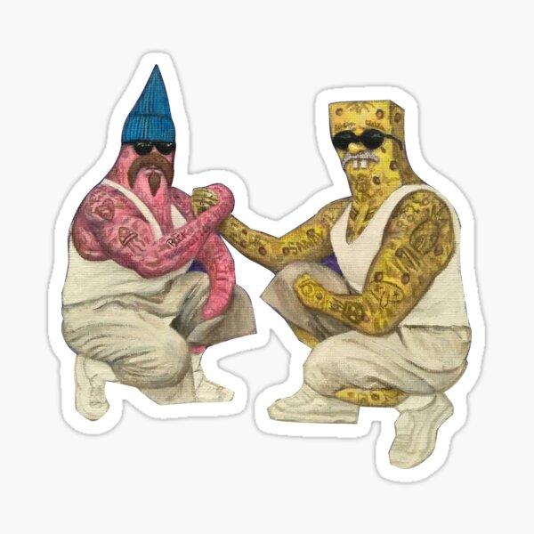 Spongebob and  Patrick gangster Sticker