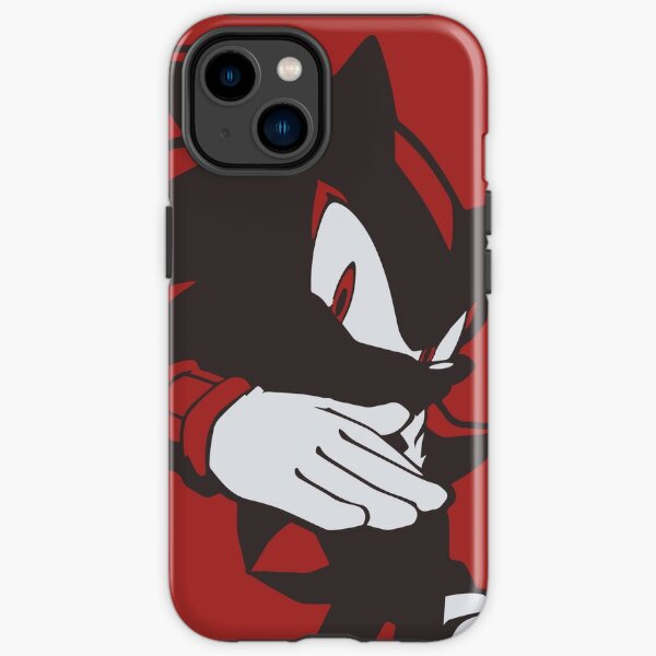 Normal Black Shadow Hedgehog anime manga style Background Red iPhone Tough Case