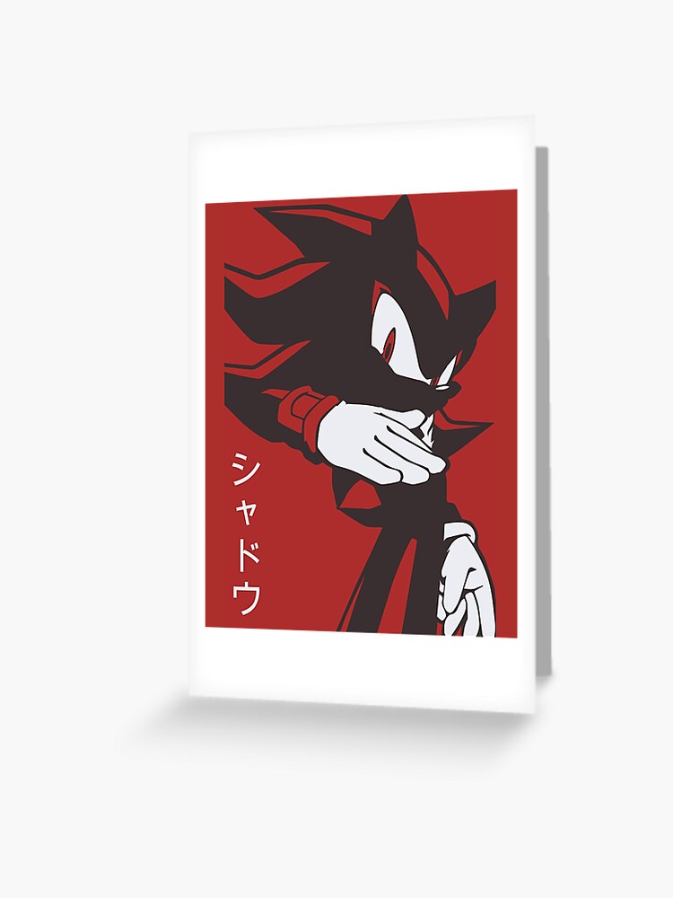 Normal Black Shadow Hedgehog anime manga style Background Red