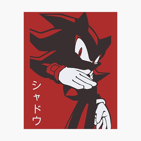 Item preview, Normal Black Shadow Hedgehog anime manga style Background Red designed and sold by discreetgeeks.