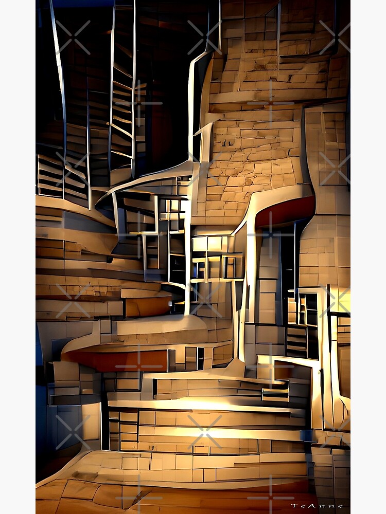 Disover Eschers Staircase  Retro House Abstract 10 Canvas