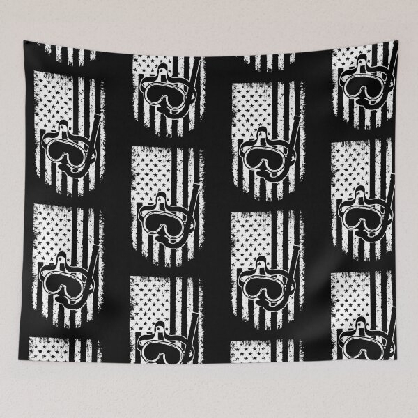 Item preview, Diving American Flag Retro White designed and sold by VannaShanha.