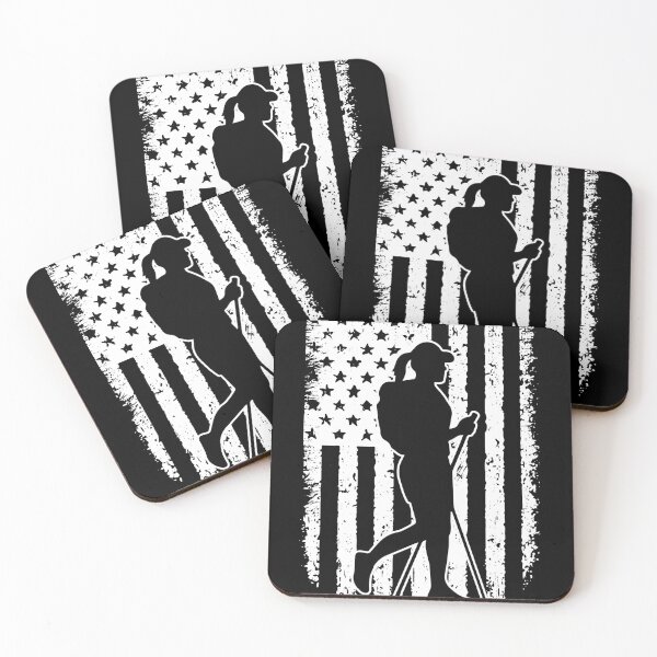 Item preview, Hiking American Flag Retro White designed and sold by VannaShanha.