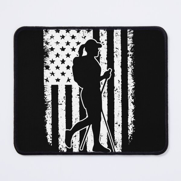 Item preview, Hiking American Flag Retro White designed and sold by VannaShanha.