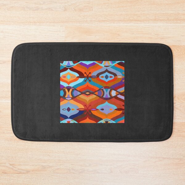 Item preview, Beauty of Ikat print pattern floor pillow      designed and sold by EVintageGallery.