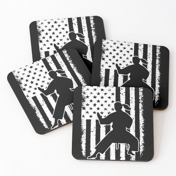 Item preview, Karate USA Flag Black White designed and sold by LucianaShop.