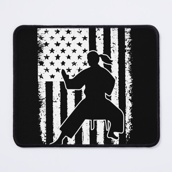 Item preview, Karate USA Flag Black White designed and sold by LucianaShop.