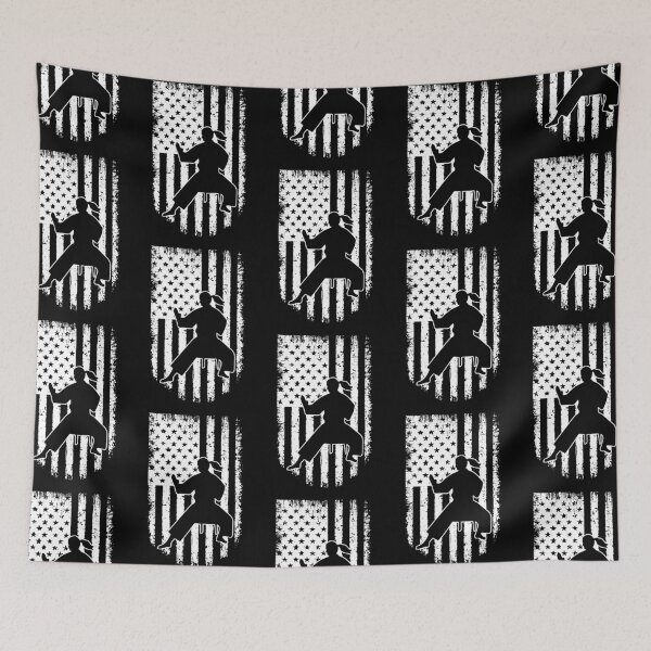 Item preview, Karate USA Flag Black White designed and sold by LucianaShop.