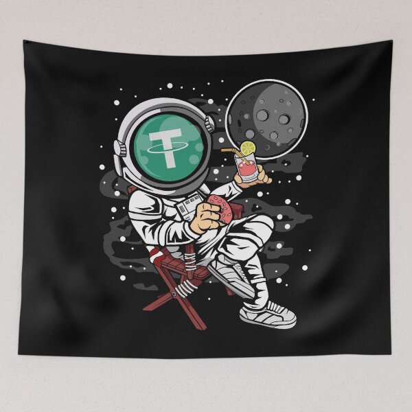 Item preview, Astronaut Retirement Plan Tether USDT Coin To The Moon Crypto Token Cryptocurrency Blockchain Wallet HODL designed and sold by AdamRoberts90.