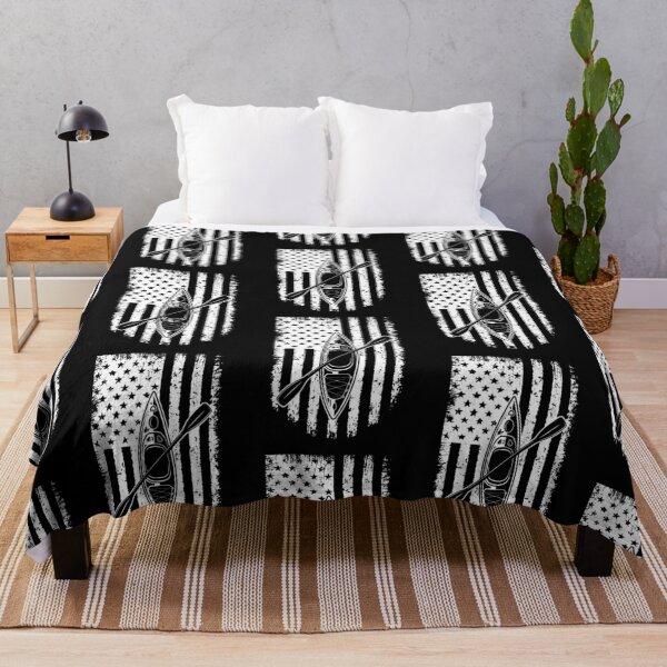 Item preview, Kayak USA Flag Black White designed and sold by LucianaShop.