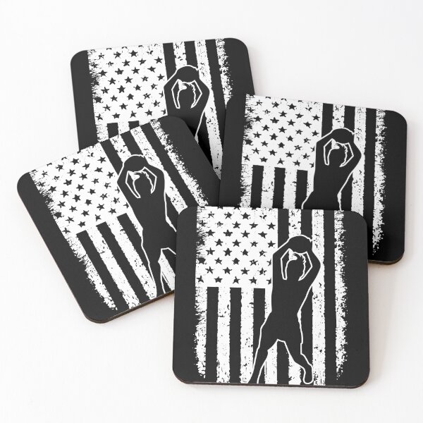 Item preview, Netball USA Flag Black White designed and sold by LucianaShop.