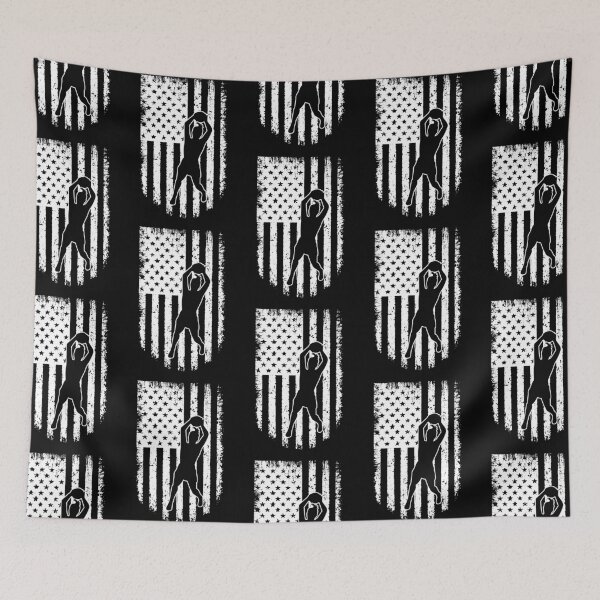 Item preview, Netball USA Flag Black White designed and sold by LucianaShop.
