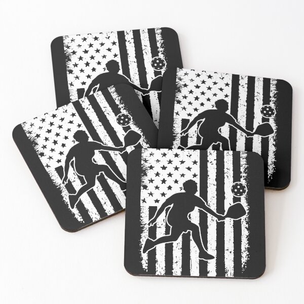 Item preview, Pickleball USA Flag Black White designed and sold by LucianaShop.