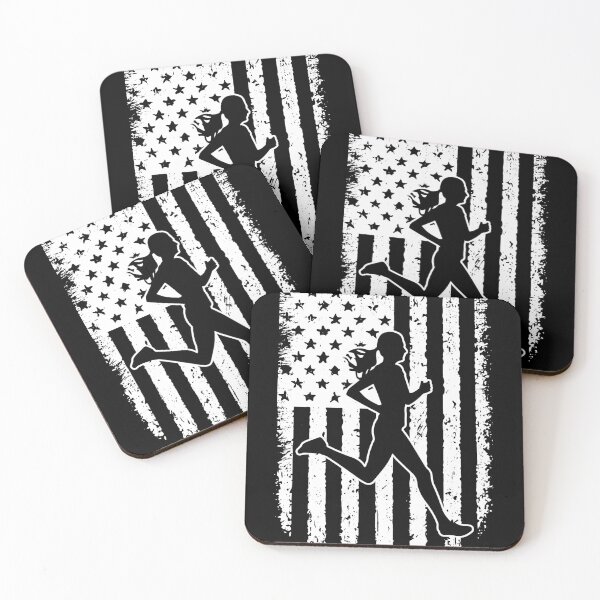 Item preview, Running USA Flag Black White designed and sold by LucianaShop.