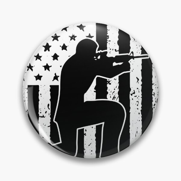 Item preview, Shooting USA Flag Black White designed and sold by LucianaShop.