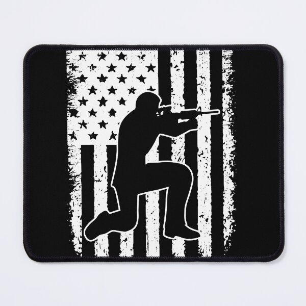 Item preview, Shooting USA Flag Black White designed and sold by LucianaShop.