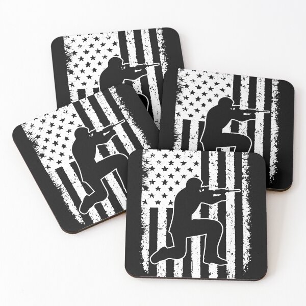 Item preview, Shooting USA Flag Black White designed and sold by LucianaShop.