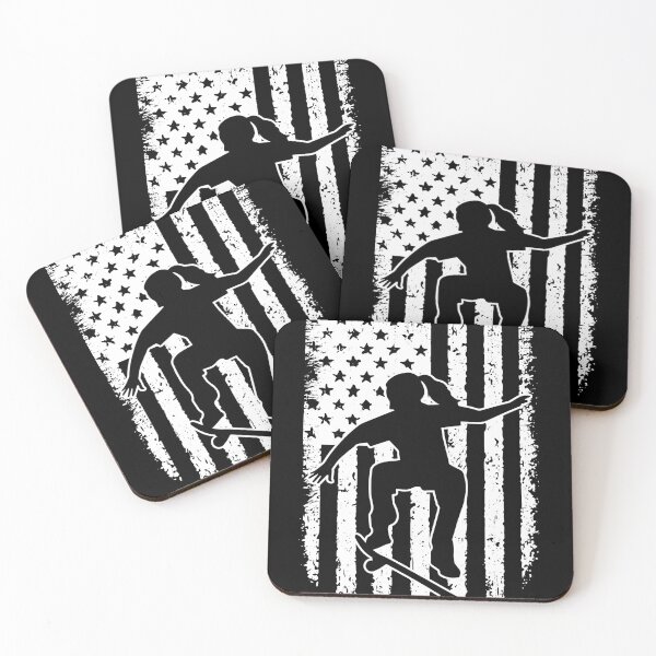 Item preview, Skateboarding USA Flag Black White designed and sold by LucianaShop.