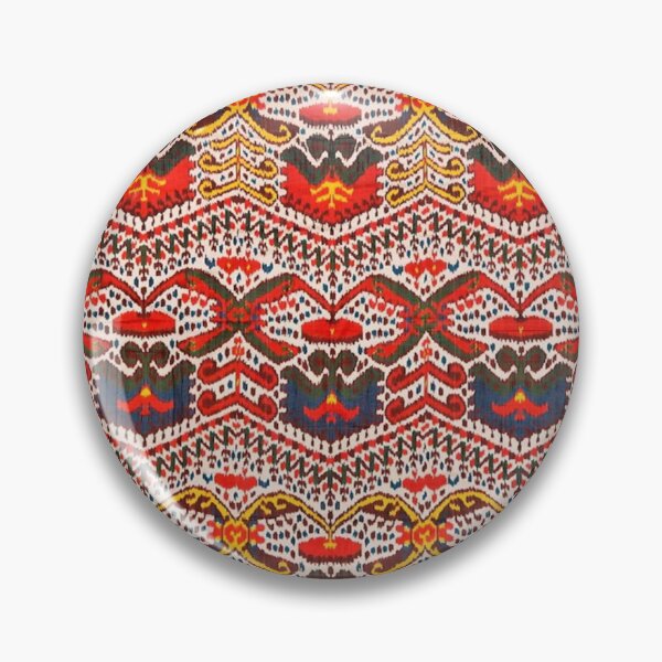Item preview, Bright sunny colors of Uzbek ikat atlas al    designed and sold by EVintageGallery.