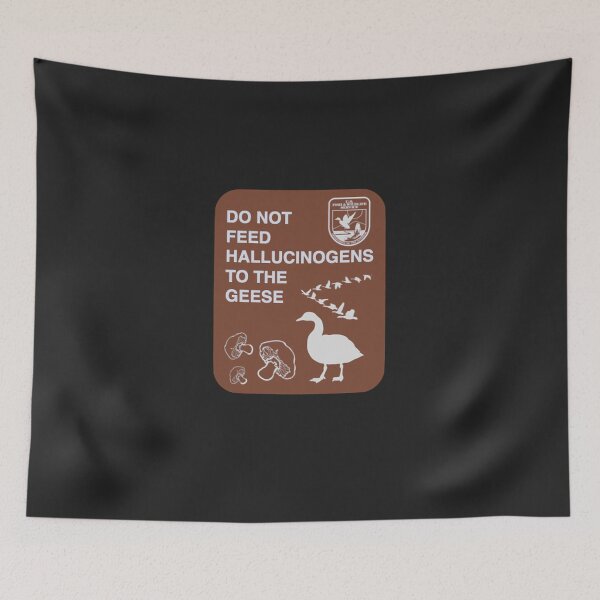 Item preview, Do Not Feed Hallucinogens to the Geese Sticker designed and sold by NicoKlauke.