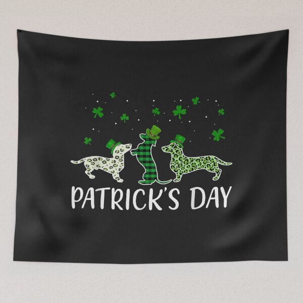 Item preview, Dachshund St Patrick's Day Plaid Leopard Shamrock Dog Lover designed and sold by virnmjan.