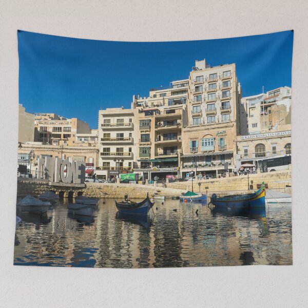Item preview, Saint Julians Paceville Harbour Sun and Shade - Mediterranean Colors in Malta designed and sold by Georgia Mizuleva.